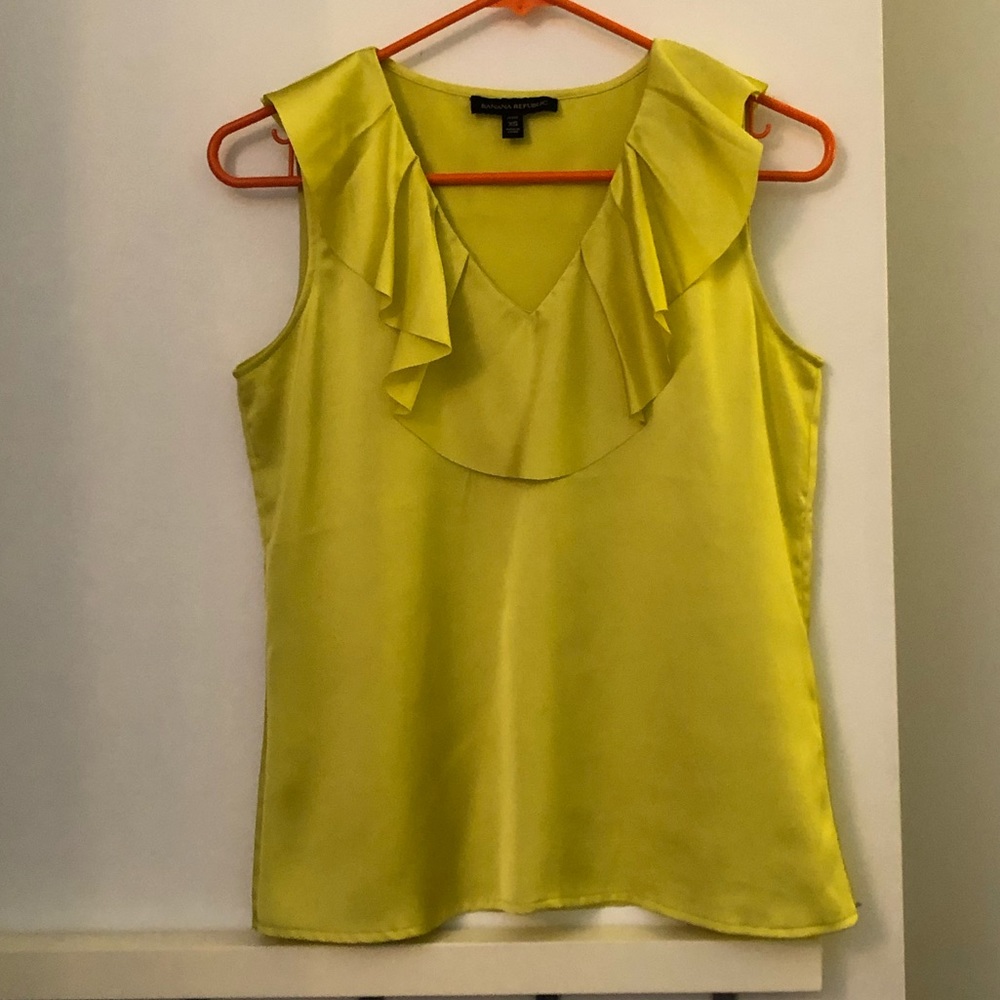 Petite ruffle yellow / green summer tank top!